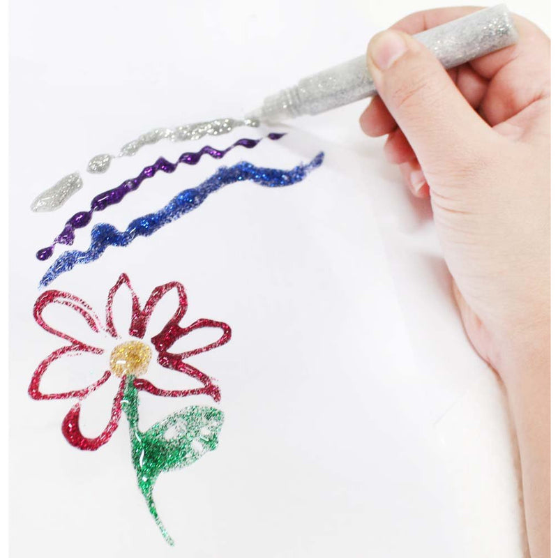 6 Piece 9ml Glitter Glue Pens in Various Colors - CR-91023 - ToolUSA