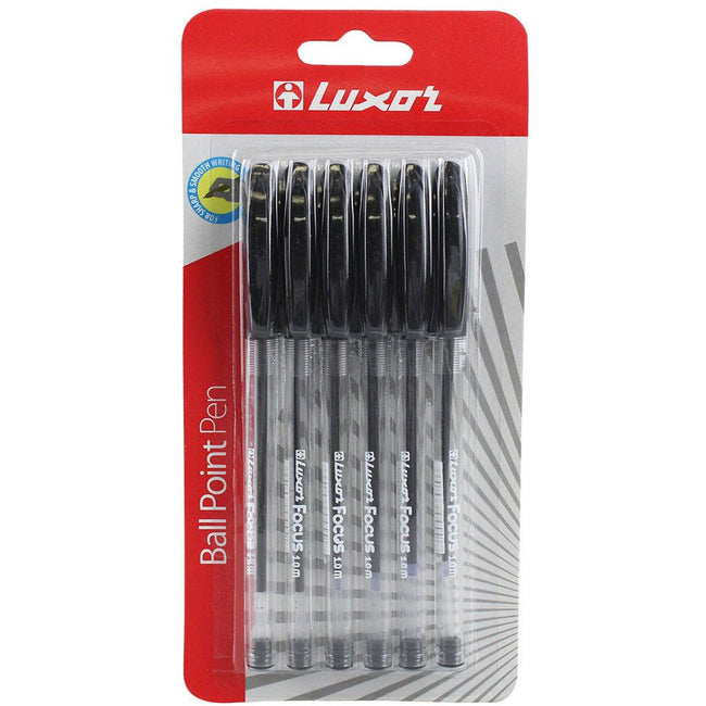 6 Piece Black Ball Point Pens (Pack of: 2) - HK-46854-Z02 - ToolUSA