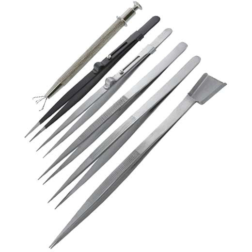 6 Piece Diamond Handling Tweezer Set - KIT-TJ1039 - ToolUSA