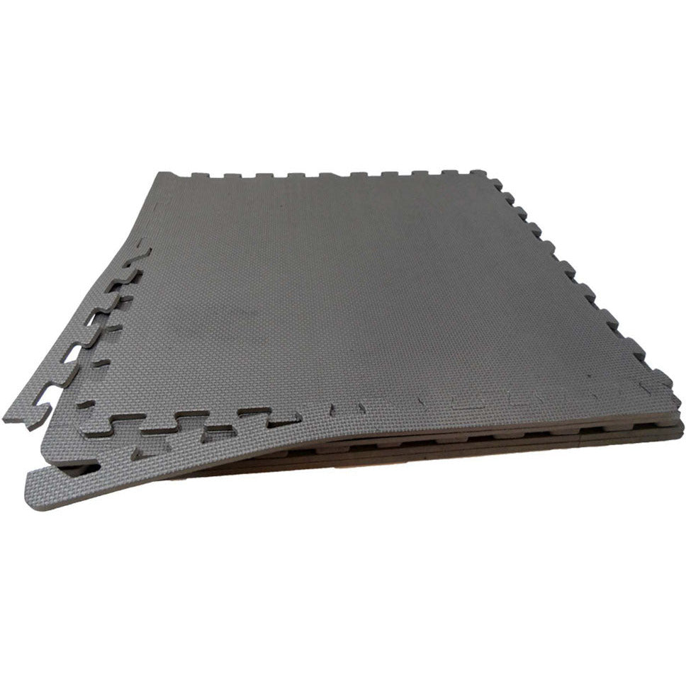 6 Piece Interlocking Soft Gray Fllor Mats With 2 Edge Pieces - D6-27555 - ToolUSA