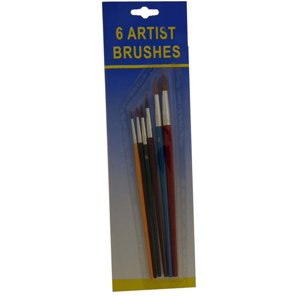 6 Piece Pointed Tip Paint Brush Set - TZ63-00635 - ToolUSA
