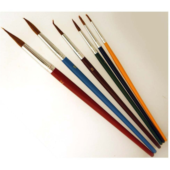 6 Piece Pointed Tip Paint Brush Set - TZ63-00635 - ToolUSA