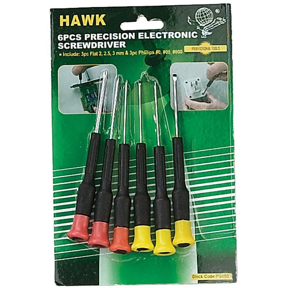 6 Piece Precision Screwdrivers with Large Color-Coded Handles (Pack of: 2) - PS-89650-Z02 - ToolUSA