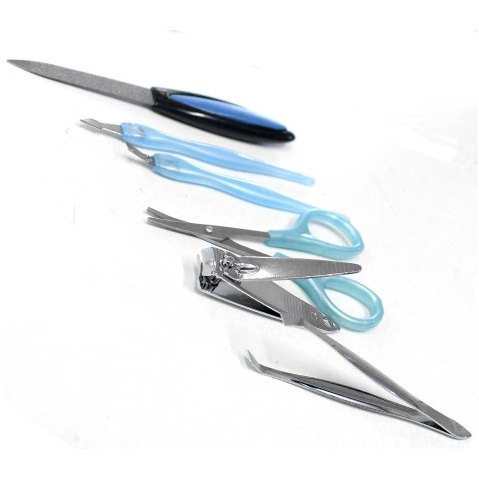 6 Piece Professional Style Nail & Facial Care Grooming Kit - B8-B84-007-YW - ToolUSA