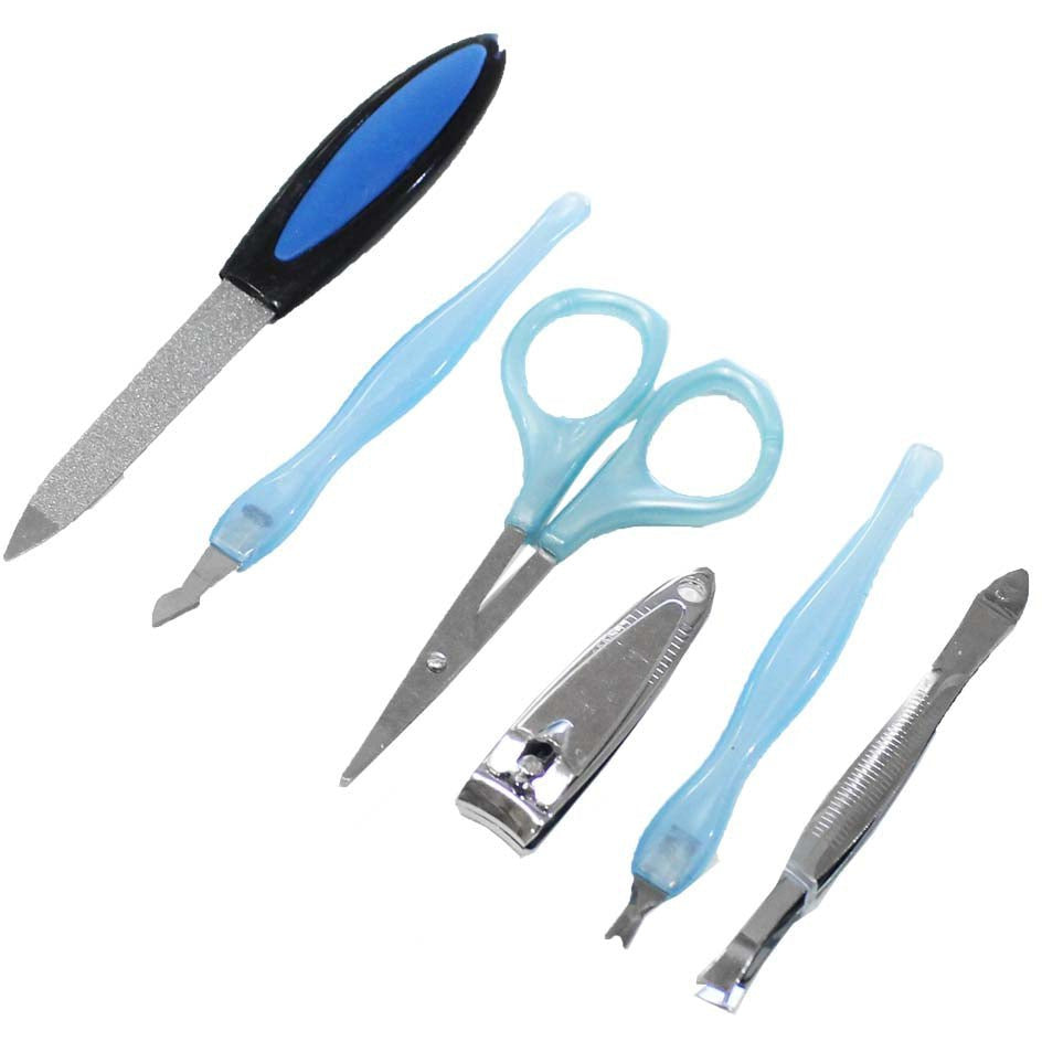 6 Piece Professional Style Nail & Facial Care Grooming Kit - B8-B84-007-YW - ToolUSA