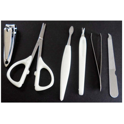 6 Piece Professional Style Nail & Facial Care Grooming Kit - B8400-E-YW - ToolUSA