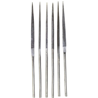 6 Piece Set Of 7 1/2 Inch Carbon Steel Needle Files - F-08006 - ToolUSA