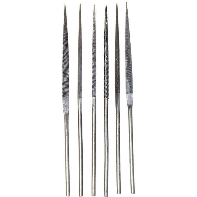 6 Piece Set Of 7 1/2 Inch Carbon Steel Needle Files - F-08006 - ToolUSA