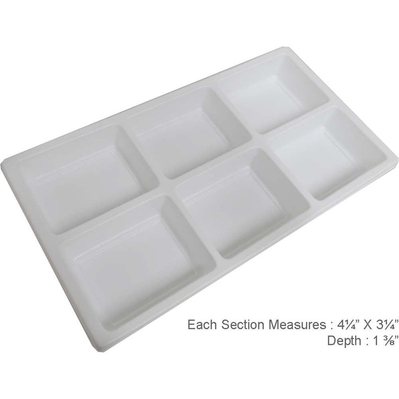6 Section White Tray Insert (Pack of: 2) - TJ-91158-Z02 - ToolUSA