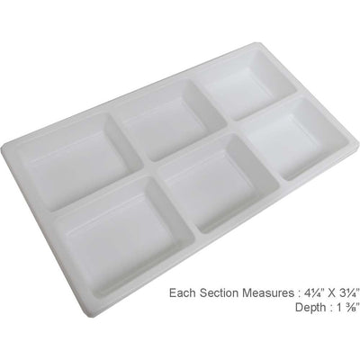 6 Section White Tray Insert (Pack of: 2) - TJ-91158-Z02 - ToolUSA