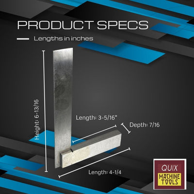 6 x 3 Inch Carbon Steel Machinist Try Square - TZ01-04406 - ToolUSA