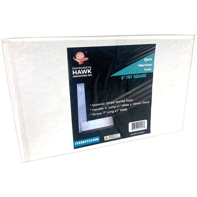 6 x 3 Inch Carbon Steel Machinist Try Square - TZ01-04406 - ToolUSA