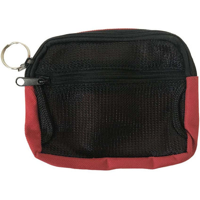 6 X 4-1/2 Inch Soft Sided Coin Purse With 2 Zippers And Nylon Fabric With Belt Loops In Red - GB-12341RD - ToolUSA