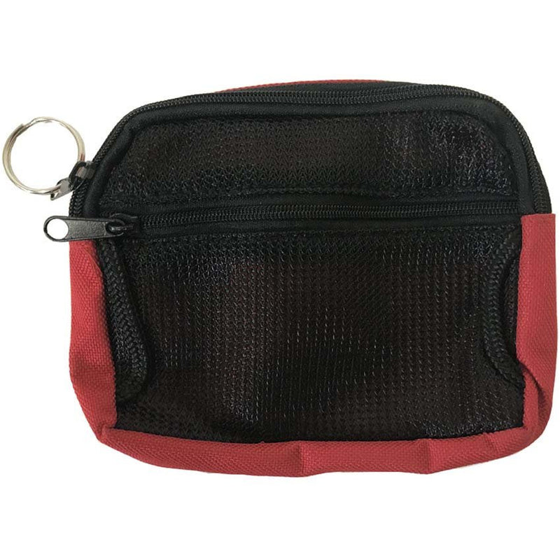6 X 4-1/2 Inch Soft Sided Coin Purse With 2 Zippers And Nylon Fabric With Belt Loops In Red - GB-12341RD - ToolUSA
