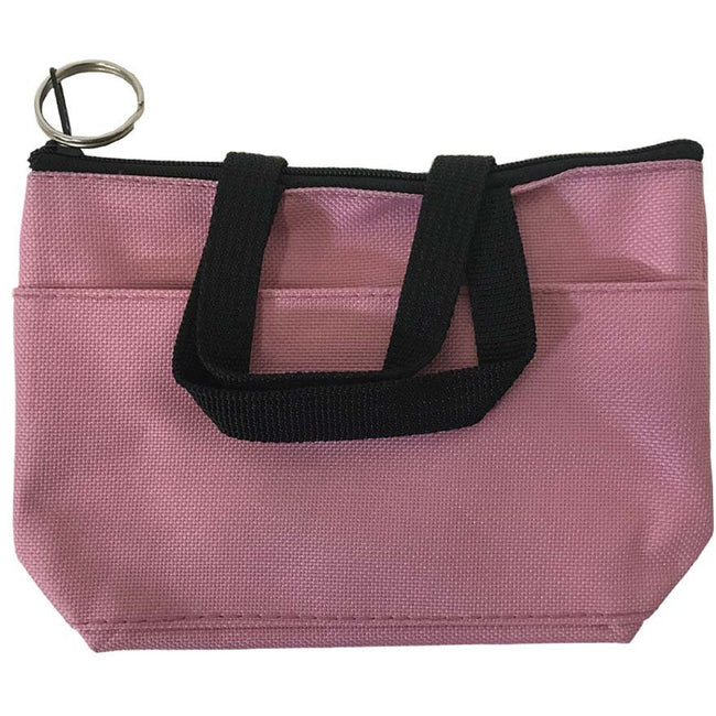 6 X 4 Inch Pink Coin Purse With Zipper Top, Gusset Bottom And Key Ring - GB-12841PK - ToolUSA