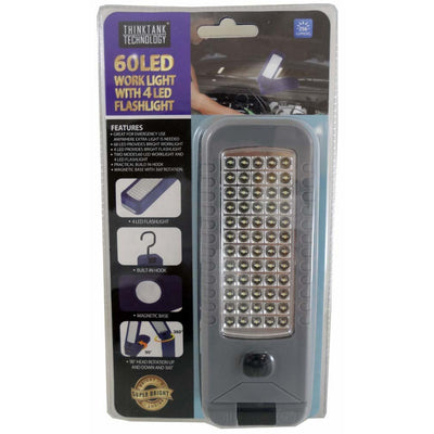 60 LED Multi-directional Worklight & 4 LED Flashlight - FL-92193-YK - ToolUSA