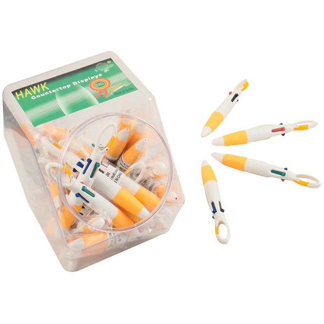 60 Piece of 5.5 Inch Multi-Colored Pens with Carabiner Ends - CR-00094 - ToolUSA