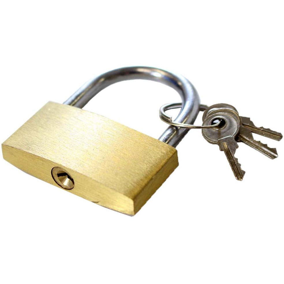 60MM Brass Padlock with 3 Keys (Pack of: 2) - LOCK-07306-Z02 - ToolUSA