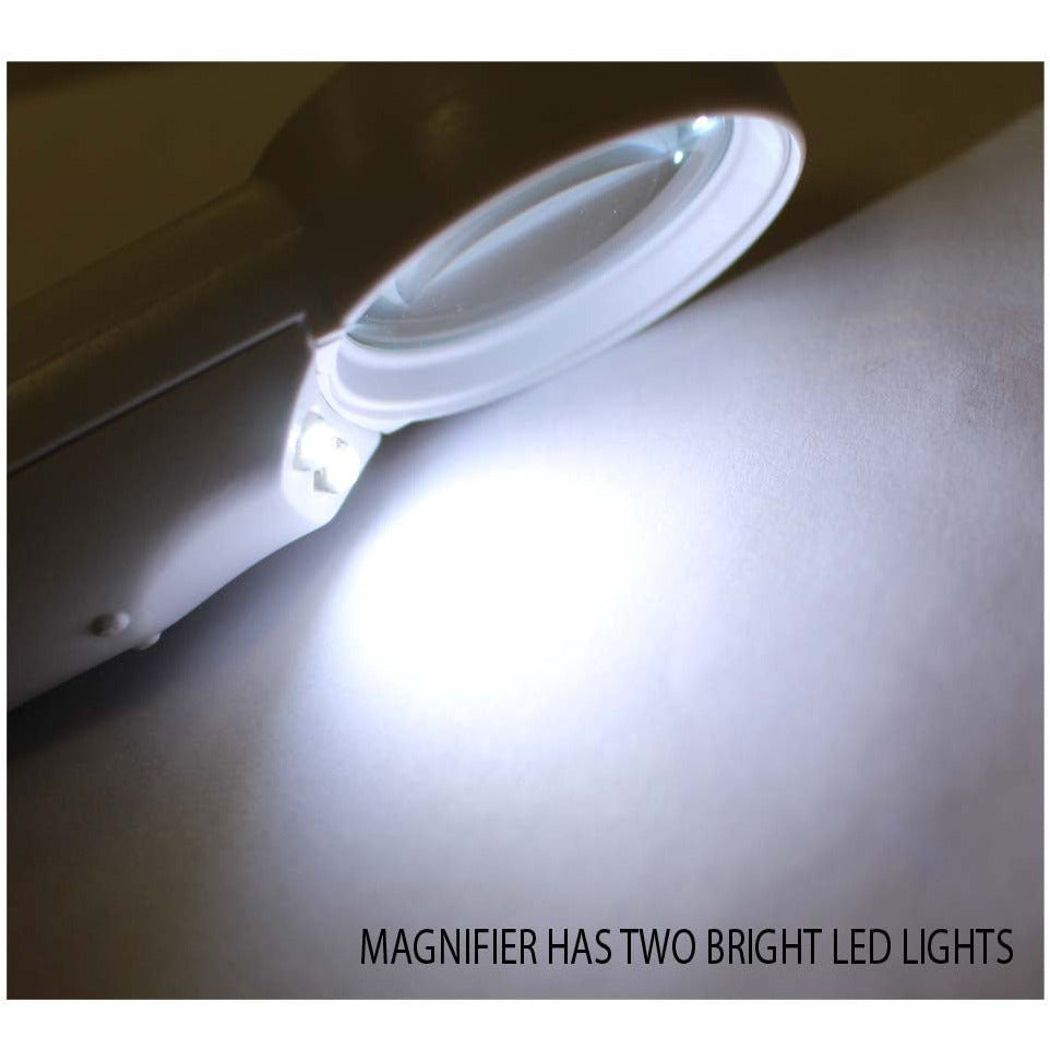 6x Hand-Held Magnifier, 2 LED Lights - CR-00843 - ToolUSA
