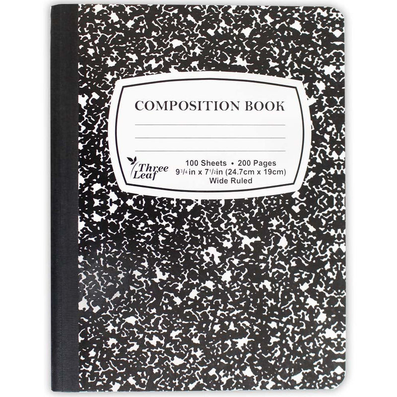7-1/2 X 9-3/4 Inch Black And White Composition Book With 100 Sheets Of Lined Paper (Pack of: 2) - HK-46867-Z02 - ToolUSA
