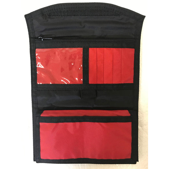 7-1/4 X 4-1/4 Inch Bi-Fold Red Nylon Wallet With 4 Card Slots, 1 Clear Pocket And Zipper Pocket - GB-CB500RD - ToolUSA