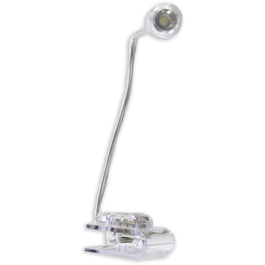 7 Inch Flexible Neck Mini Reading Light with Clear Acrylic Clip - FL-50019 - ToolUSA