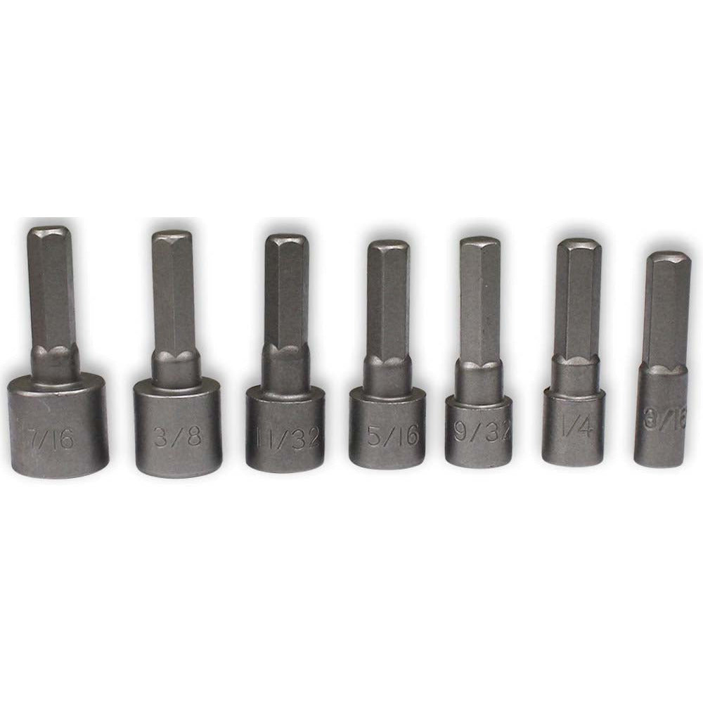 7 Piece Power Nut Driver Bit Sets - SAE: TU-FR-8217 - TU-FR-8217 - ToolUSA