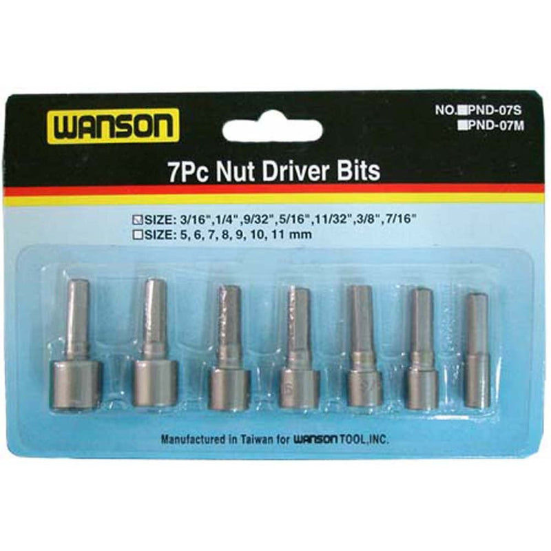 7 Piece Power Nut Driver Bit Sets - SAE: TU-FR-8217 - TU-FR-8217 - ToolUSA