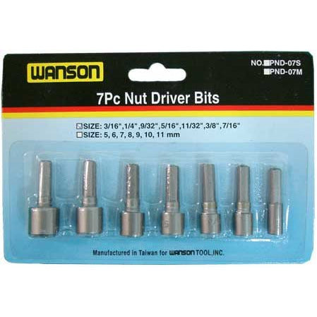 7 Piece Power Nut Driver Bit Sets - SAE: TU-FR-8217 - TU-FR-8217 - ToolUSA