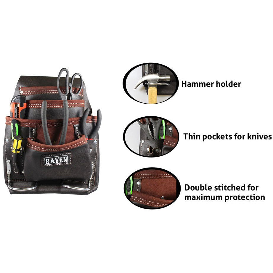 7 Pocket Black Premium Tool Pouch - AA-97111 - ToolUSA