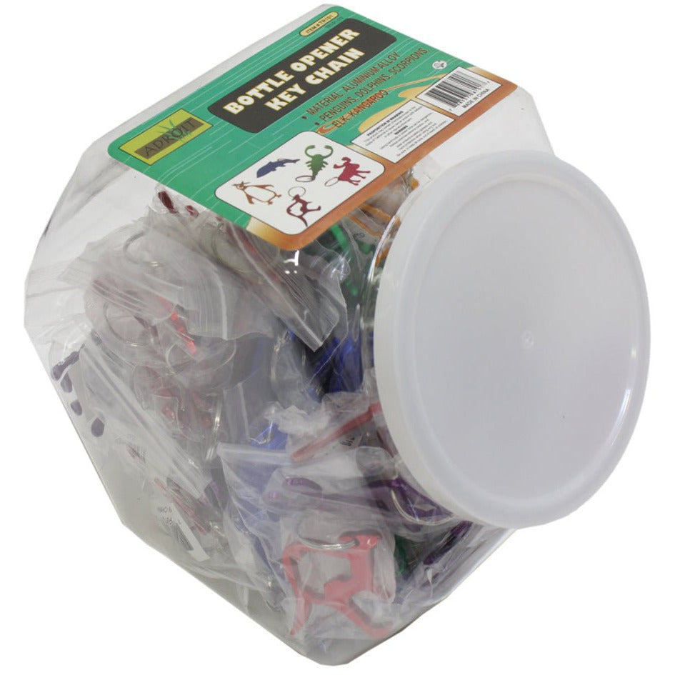 72 Piece Variety Of Animal Shaped Aluminum Bottle Openers In Plastic Display Jar - TR-98101DD - ToolUSA