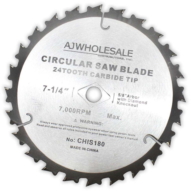 7.25 Inch Diameter Carbide Tip Saw Blade - 24 Teeth - A90-IS180 - ToolUSA