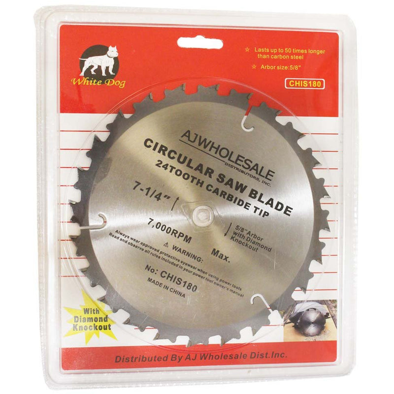 7.25 Inch Diameter Carbide Tip Saw Blade - 24 Teeth - A90-IS180 - ToolUSA