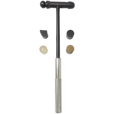 7.5-inch Crafter's Multi Head Hammer - Brass, Nylon, Rounded Dome, Flat, Standard Head & Curved Head - PH-11600 - ToolUSA