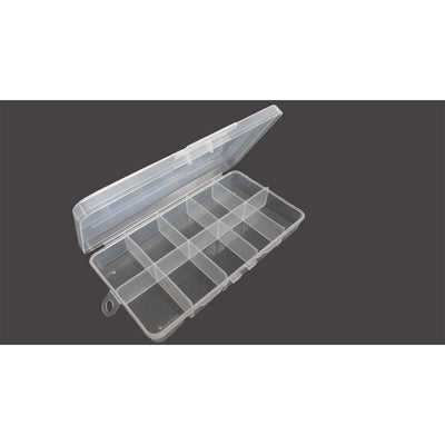7x3.5 Inch Clear Plastic Box with 10 Compartments (Pack of: 2) - TJ05-08710-Z02 - ToolUSA