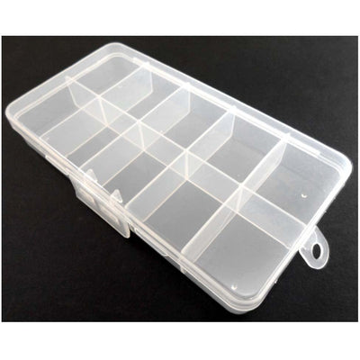 7x3.5 Inch Clear Plastic Box with 10 Compartments (Pack of: 2) - TJ05-08710-Z02 - ToolUSA