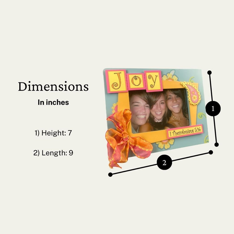 7x9 Inch Colorful Blue Picture Frame, Decorative Joy Design - HH-WF-10420 - ToolUSA