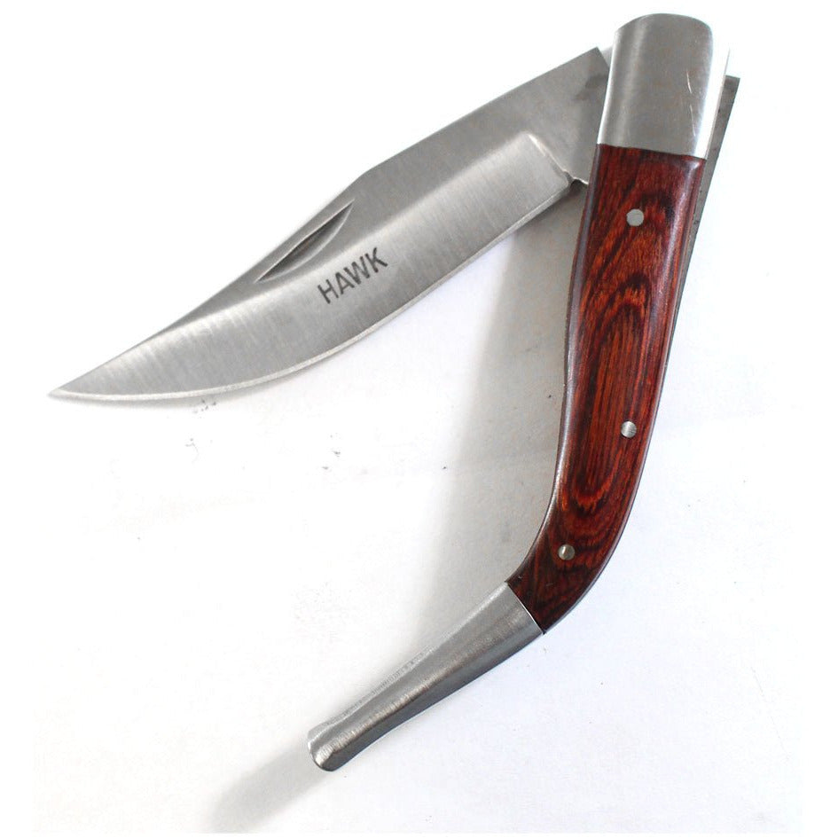 8 Inch Rosewood Curved Folding Pocket Knife - PK-07011 - ToolUSA