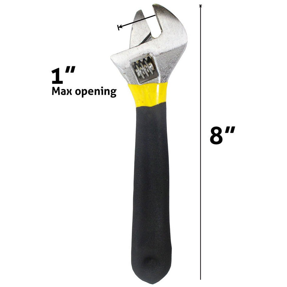 8 Inch Steel Chrome Plated Adjustable Wrench - TP3008P - ToolUSA