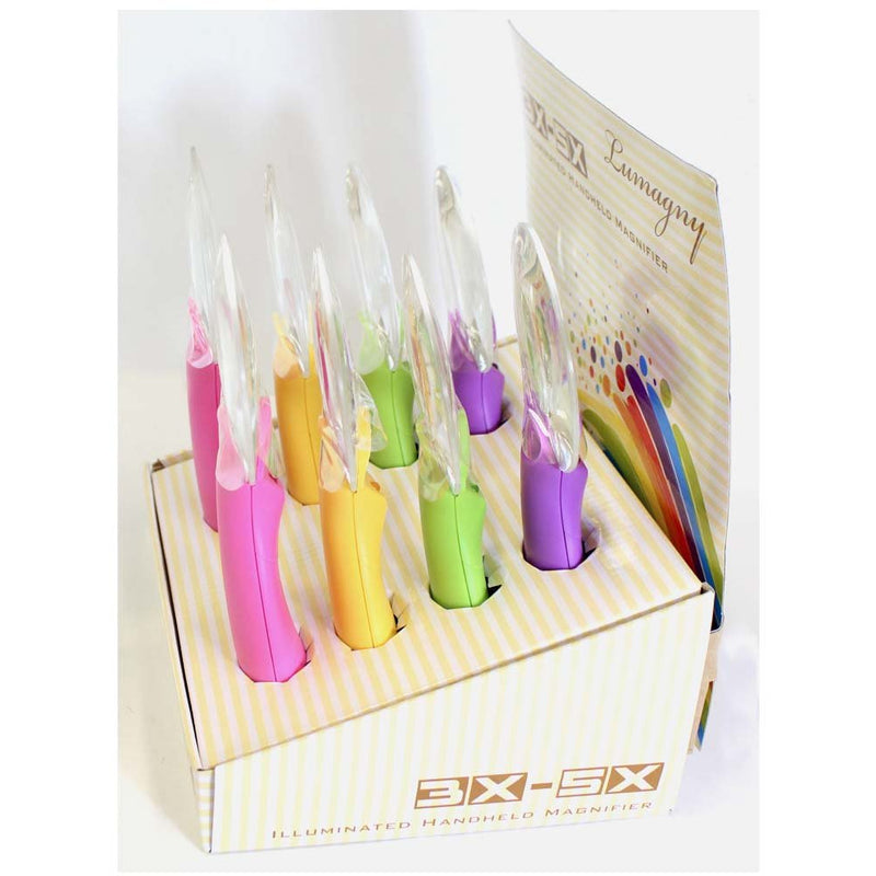 8 Pc. 3x/5x Pastel Color Handled Magnifiers - 3.5" Diameter - MG-14506 - ToolUSA