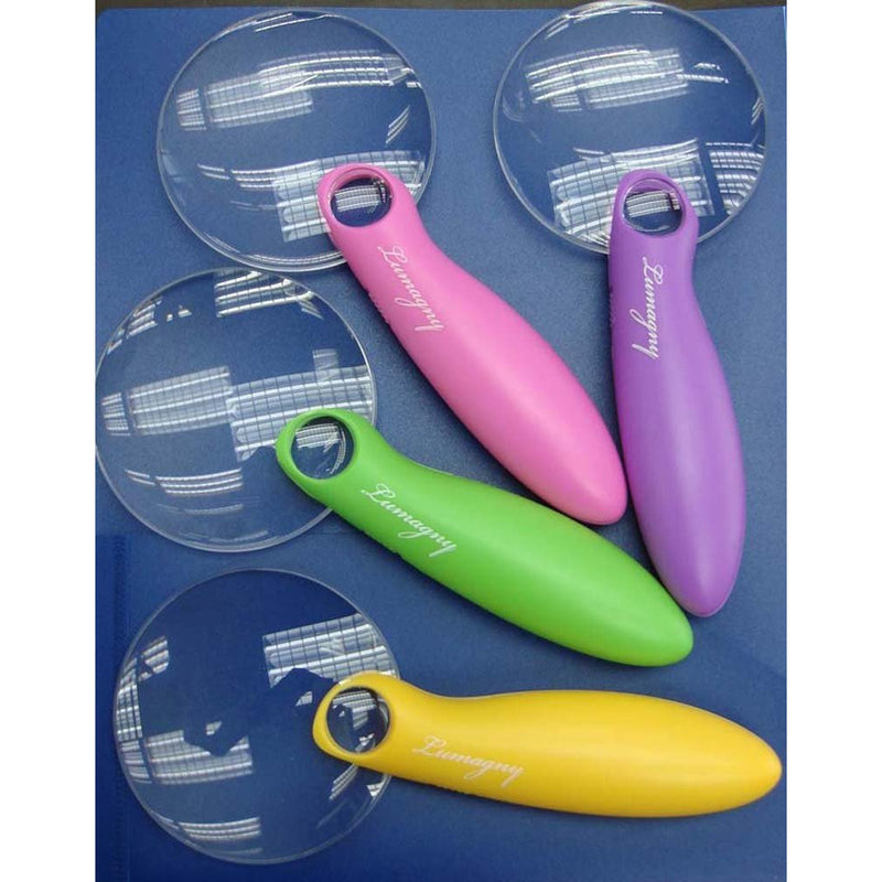 8 Pc. 3x/5x Pastel Color Handled Magnifiers - 3.5" Diameter - MG-14506 - ToolUSA