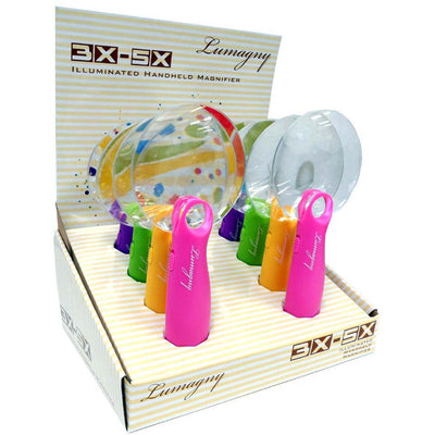 8 Pc. 3x/5x Pastel Color Handled Magnifiers - 3.5" Diameter - MG-14506 - ToolUSA
