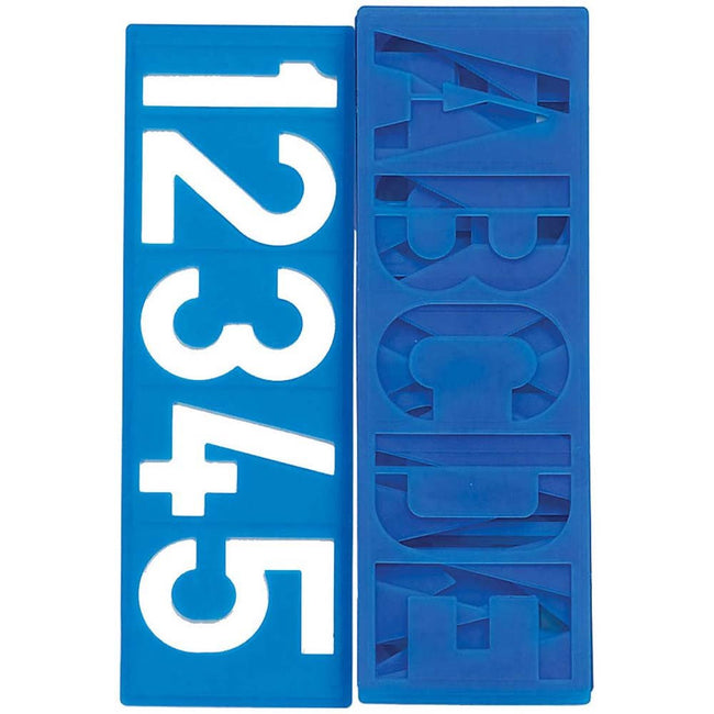 8 Piece 4 Inch Stencils for Numbers, Letters & Symbols - CR-71027 - ToolUSA