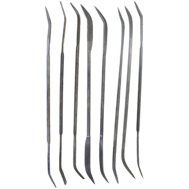 8 Piece 8-Inch Black Riffler Files - F-00488 - ToolUSA