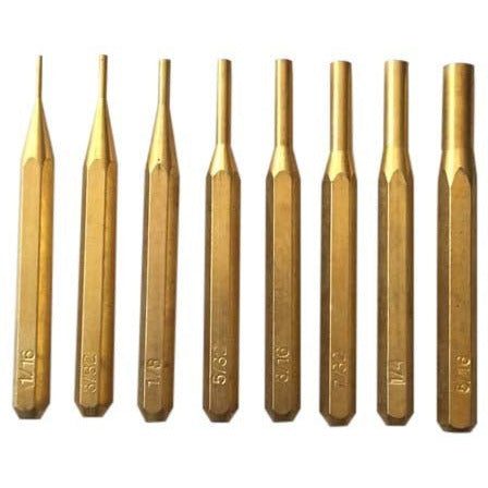 8 Piece Brass Drive Pin Punch Set - TJ01-22100 - ToolUSA