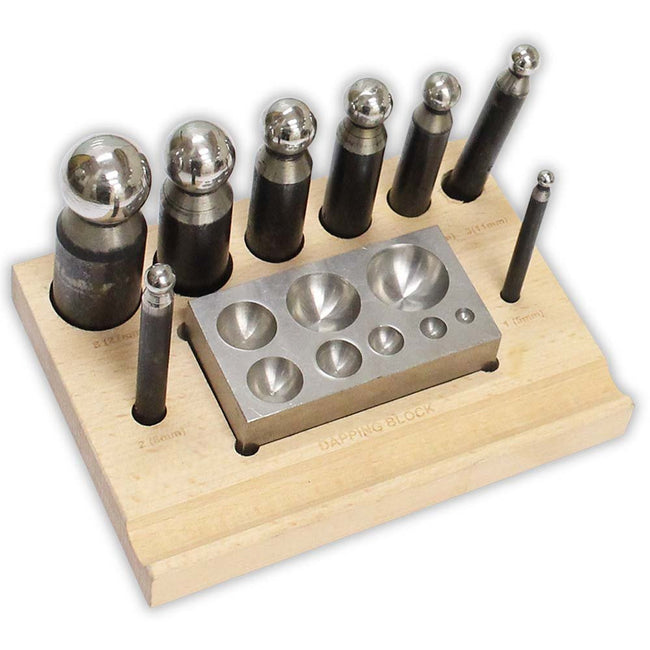 8 Piece Dapping Punch and Block Set - TJ-29870 - ToolUSA