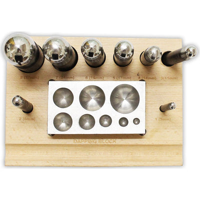 8 Piece Dapping Punch and Block Set - TJ-29870 - ToolUSA