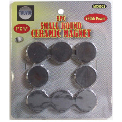 8 Piece Disc Shaped Multi-Purpose Ceramic Magnets - MC-06052 - ToolUSA
