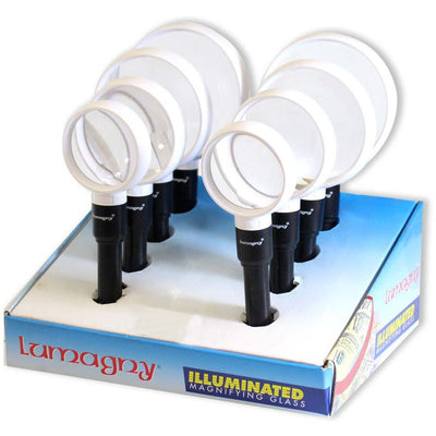 8 Piece Magnifier Display in 2, 2.5, 3, and 3.5" Sizes With 2.5X And 5X, Or 2X And 4" Power - MP-28275 - ToolUSA
