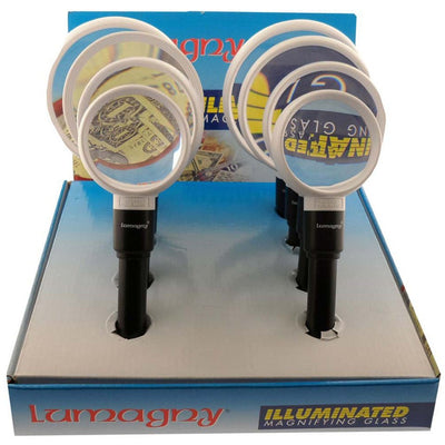 8 Piece Magnifier Display in 2, 2.5, 3, and 3.5" Sizes With 2.5X And 5X, Or 2X And 4" Power - MP-28275 - ToolUSA